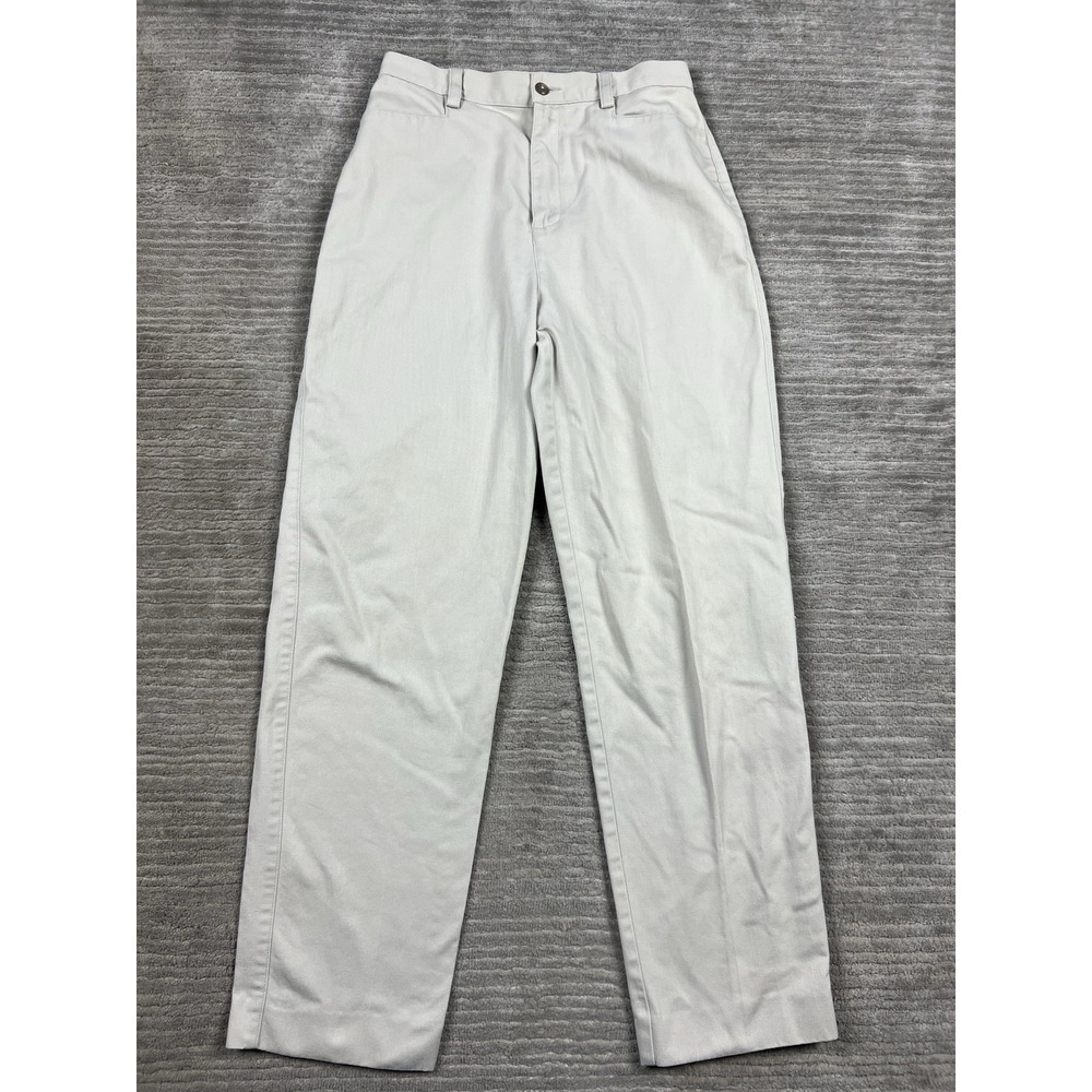 Vintage Liz Claiborne Lizsport Womens 6 Beige Chino 100% Cotton Flat Front Mom